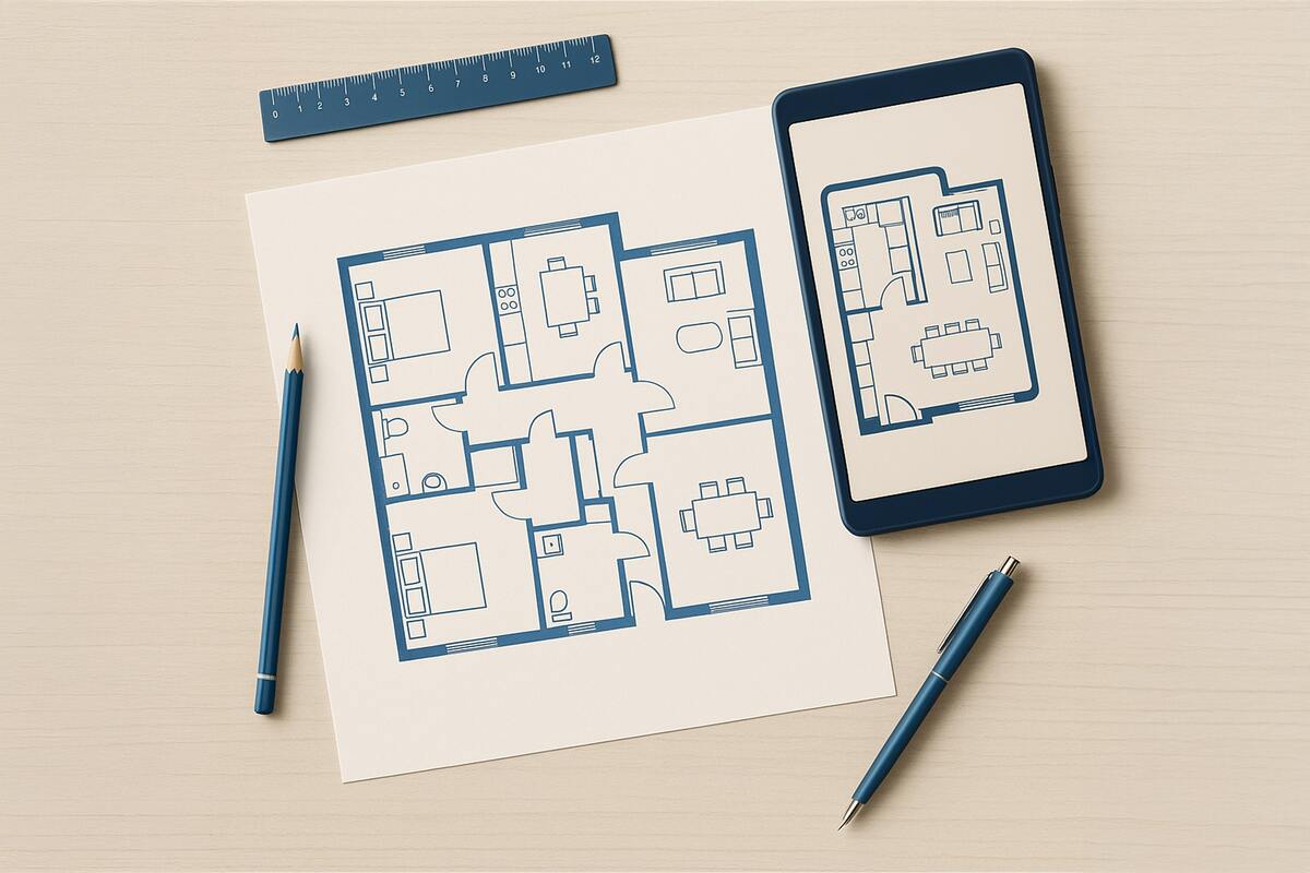 Slika crtanja 2D Floor Plana kuće